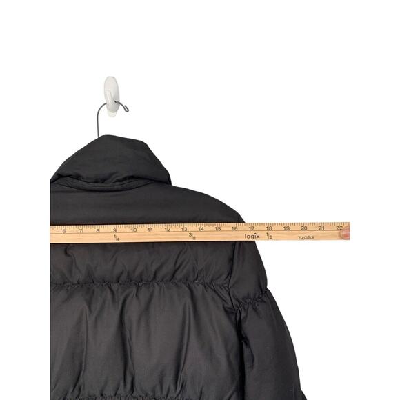 Gap Down Puffer Jacket Medium Black Zipper Snaps Pockets Womens - Picture 6 of 12